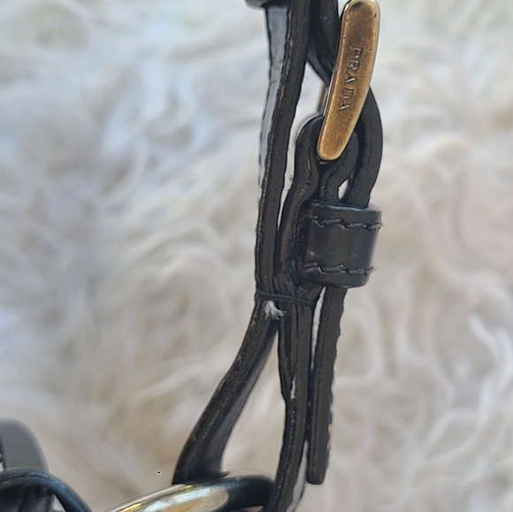 Prada Tessuto Spazzole Pochette Black Great Condition- Authentic - Picture 11 of 16